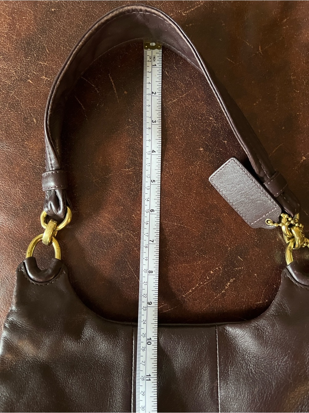 Coach Kristin Leather Flap Shoulder Bag in Deep Plum / Chocolate Burgundy - Picture 15 of 16